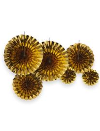 Fans-Gold-set of 6 (3 sizes)