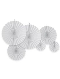 Fans-White-set of 6 (3 sizes)