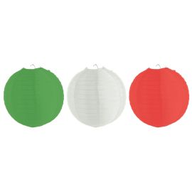 Lantern-Nylon-Grn/Wht/Red-11.8"-3 pcs
