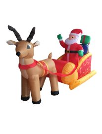Inflatable Santa on Sleigh w/Light-6ft