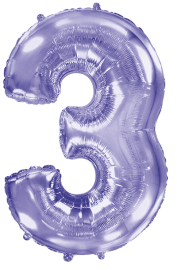 Balloon-Foil-FM-Number 3-40"-Lilac