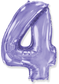 Balloon-Foil-FM-Number 4-40"-Lilac