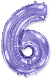 Balloon-Foil-FM-Number 6-40"-Lilac