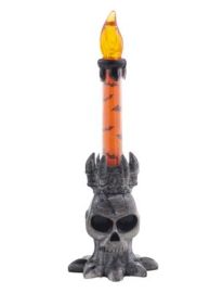 Skull Holding Light Up Candle
