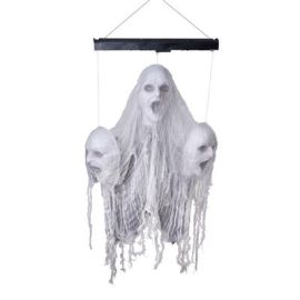3 Floating Skulls-Light/Sound/Move-3' 7.3"x1' 11.6"