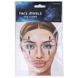 Face & Body Jewels-Evil Clown