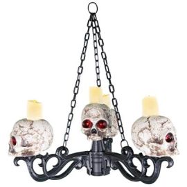 Light-Up Skull Candelabra