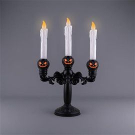 Light-Up Pumpkin Candelabra