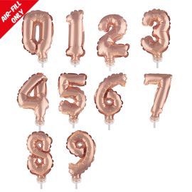 Balloon-Foil-Cake Topper-Number 5"-Rose Copper