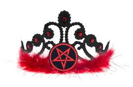 Crown-Black w/Red Jewels & Fur