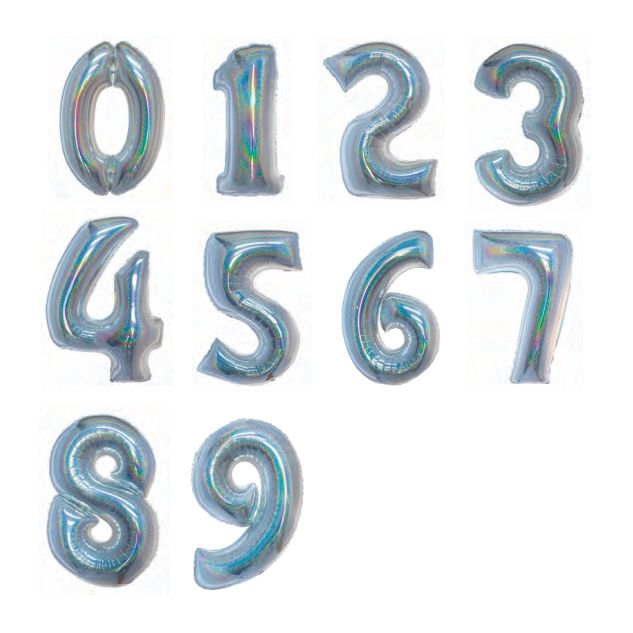 Funny Fashion - Balloons Balloon-Foil-Number 40"-Silver Holographic